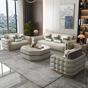 Modern Chesterfield Sofa Set 6 Seater