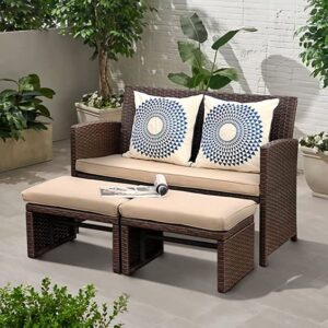 Rattan Loveseat for Outdoor Living