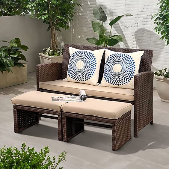 Rattan Loveseat for Outdoor Living