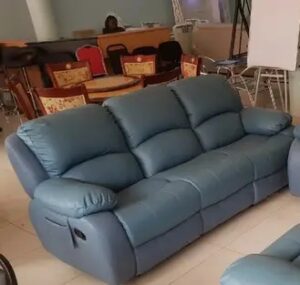 Velvet Upholstered Recliner Sofa Set