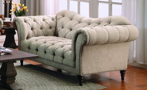 Camelback Chaise Lounge with Button-Tufted Back