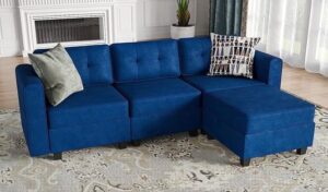 Armless Sectional Sofaset with Ottoman
