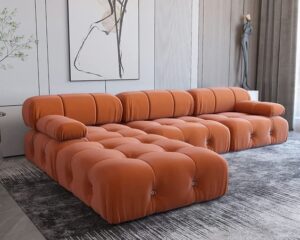 L-Shaped Modular Sofa with Reversible Chaise