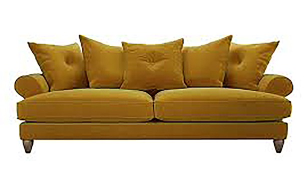 English Roll Arm Sofaset with Decorative Pillows