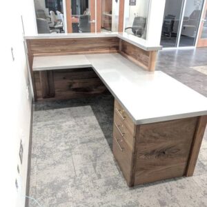 Wooden Barrel Reception Table with Glass Top