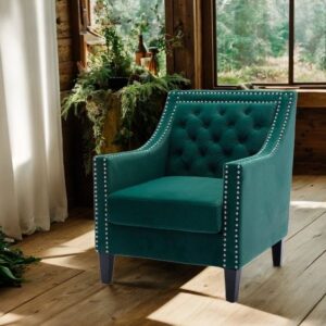 Velvet Barrel Accent Arm Chair