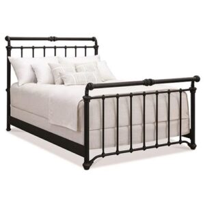 Metal Sleigh Bed in Matte Black
