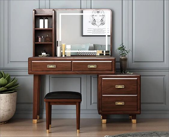Industrial Chic Vanity Table with Pipe Legs