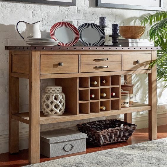Farmhouse Style Buffet Sideboard with Sliding Barn Doors