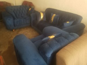 Casual Fabric Upholstered Sofaset