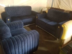 Casual Fabric Upholstered Sofaset