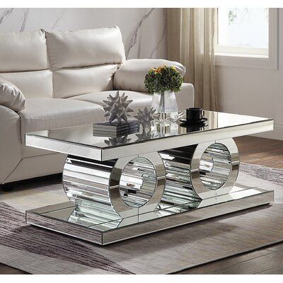 Square Glass Display Table with Built-in Shelves