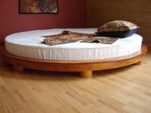 Minimalist Wooden Round Bed Frame