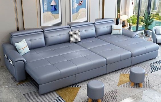 Classic Leather Sleeper Sofa Set