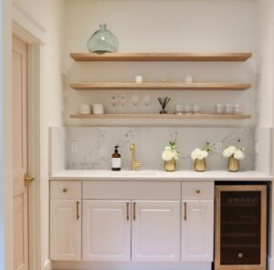 Floating Wall-Mounted Sideboard with Open Shelves