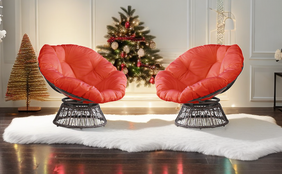 Classic Rattan Papasan Chair with Cushion