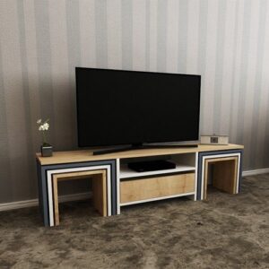 Adjustable Height TV Stand with Swivel Mount