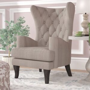 Classic Wingback Arm Chair in Earthy Tones