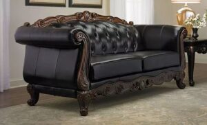 Traditional Camelback Sofa with Rolled Arms