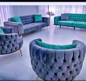 Chesterfield Sofa Set with Rolled Arms