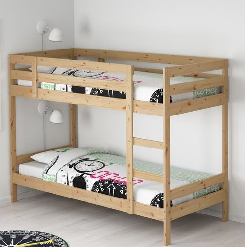 Wooden Bunk Bed with Ladder