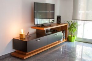 Adjustable Height TV Stand with Swivel Mount