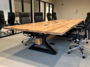 Cultural Fusion: Inlaid Conference Table with Tribal Patterns