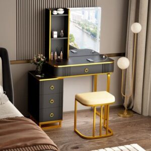 Hollywood Glam Vanity Table with Lighted Mirror