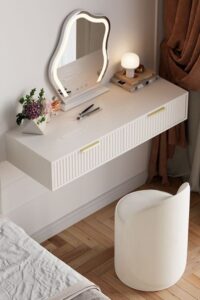 Floating Vanity Table with Drawers and Shelf
