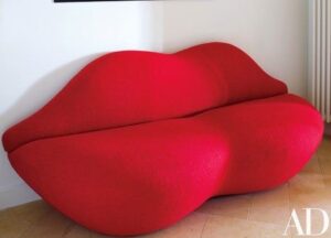 lip shape Upholstered Loveseat 
