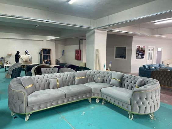 Chesterfield Sofa Set with Rolled Arms