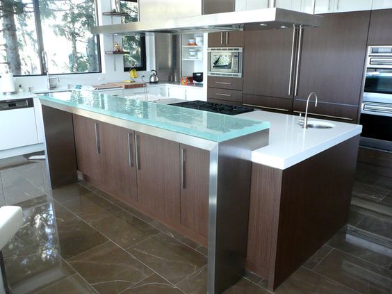 Glass-Top Contemporary Counter Table