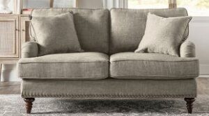 Two-Tone Loveseat with Contrast Piping