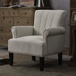 Tufted Accent Arm Chair with Rolled Arms