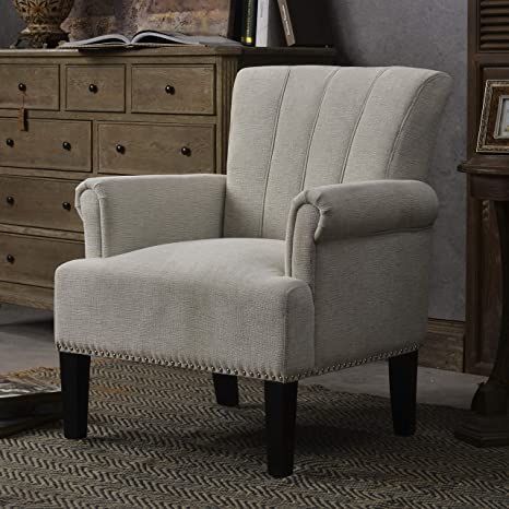 Tufted Accent Arm Chair with Rolled Arms