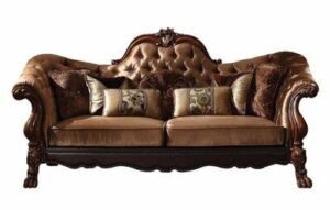 Camelback Sofa Set with Cabriole Legs