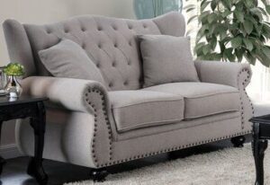 Tufted Fabric Loveseat