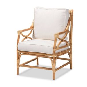 Bohemian Rattan Arm Chair with Cushions