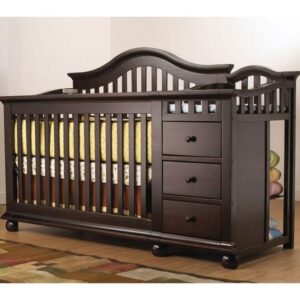 Farmhouse Style Convertible Baby Cot with Storage Drawers