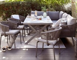 Concrete Top Dining Table Set for Urban Elegance