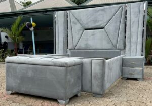 Channel Tufted Upholstered Bed with Platform Base