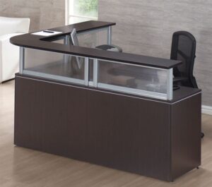 L-Shaped Reception Desk with Hutch