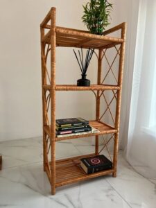 Rattan Bookshelf with Woven Details