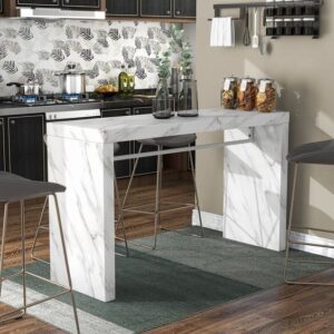 Sleek Marble-Topped Counter Table