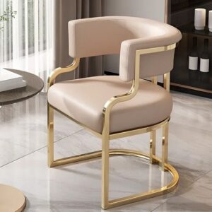 Modern Metal and Leather Dining Chair