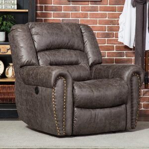 Leather Recliner Chair with Power Headrest and Lumbar Support