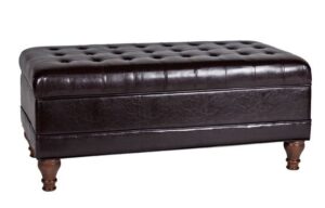 Tufted Leatherette Storage Bench
