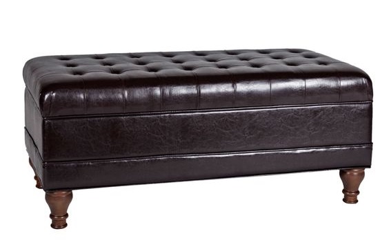 Tufted Leatherette Storage Bench