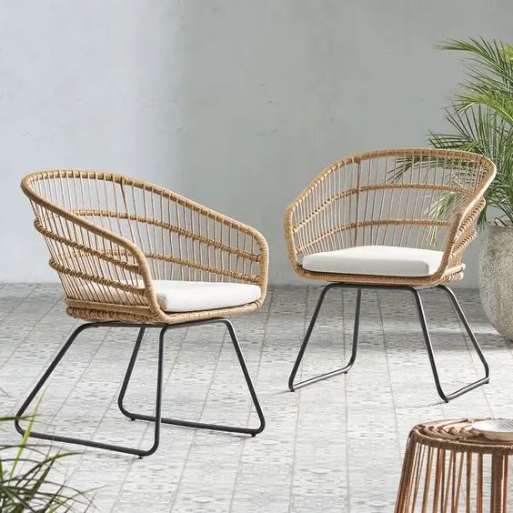 Rattan and Wicker Dining Chair