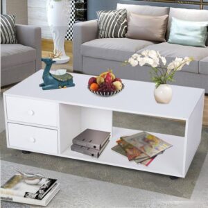 Classic Wood TV Stand with Glass Doors